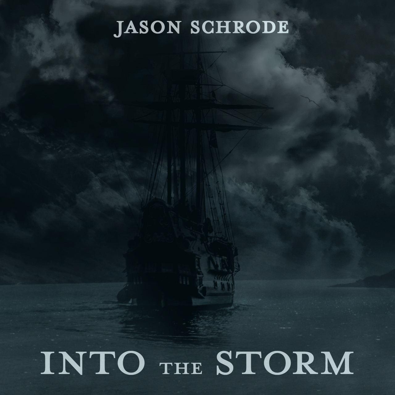 Ship sailing into stormy water
